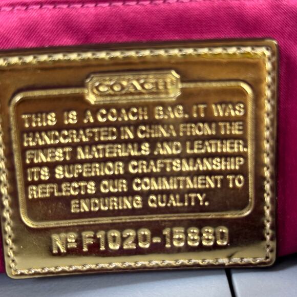 Coach Poppy C Tartan Applique Handbag Bag Charms Scarf Zipper Closure Sequin - Picture 11 of 14